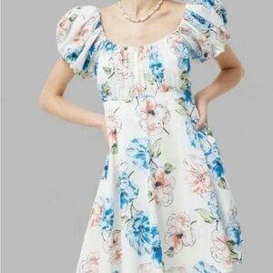 Abercrombie & Fitch Floral Puff Sleeve Mini Dress